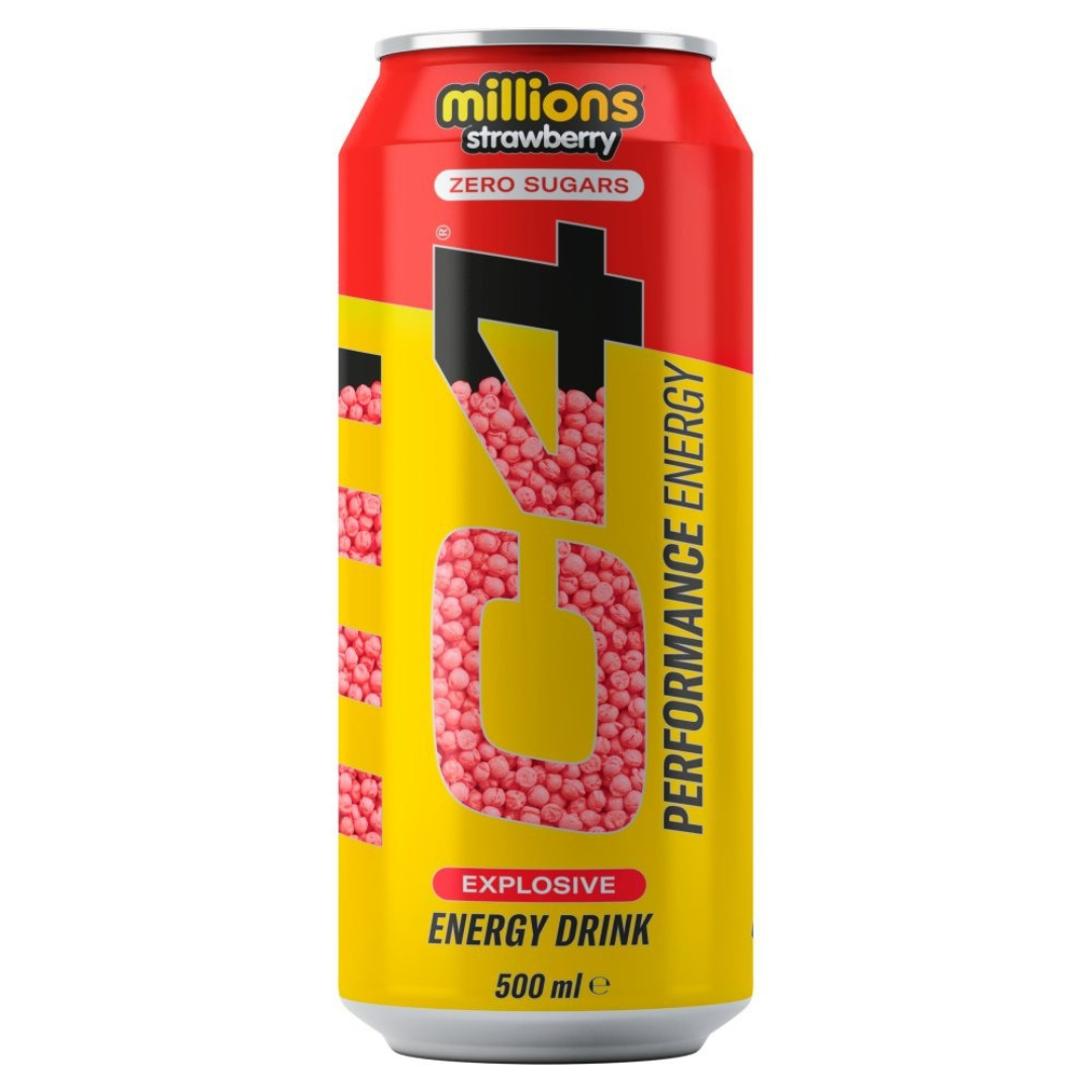 C4 Performance Energy Millions Strawberry Energy Drink 500ml - Includes 15c DRS fee