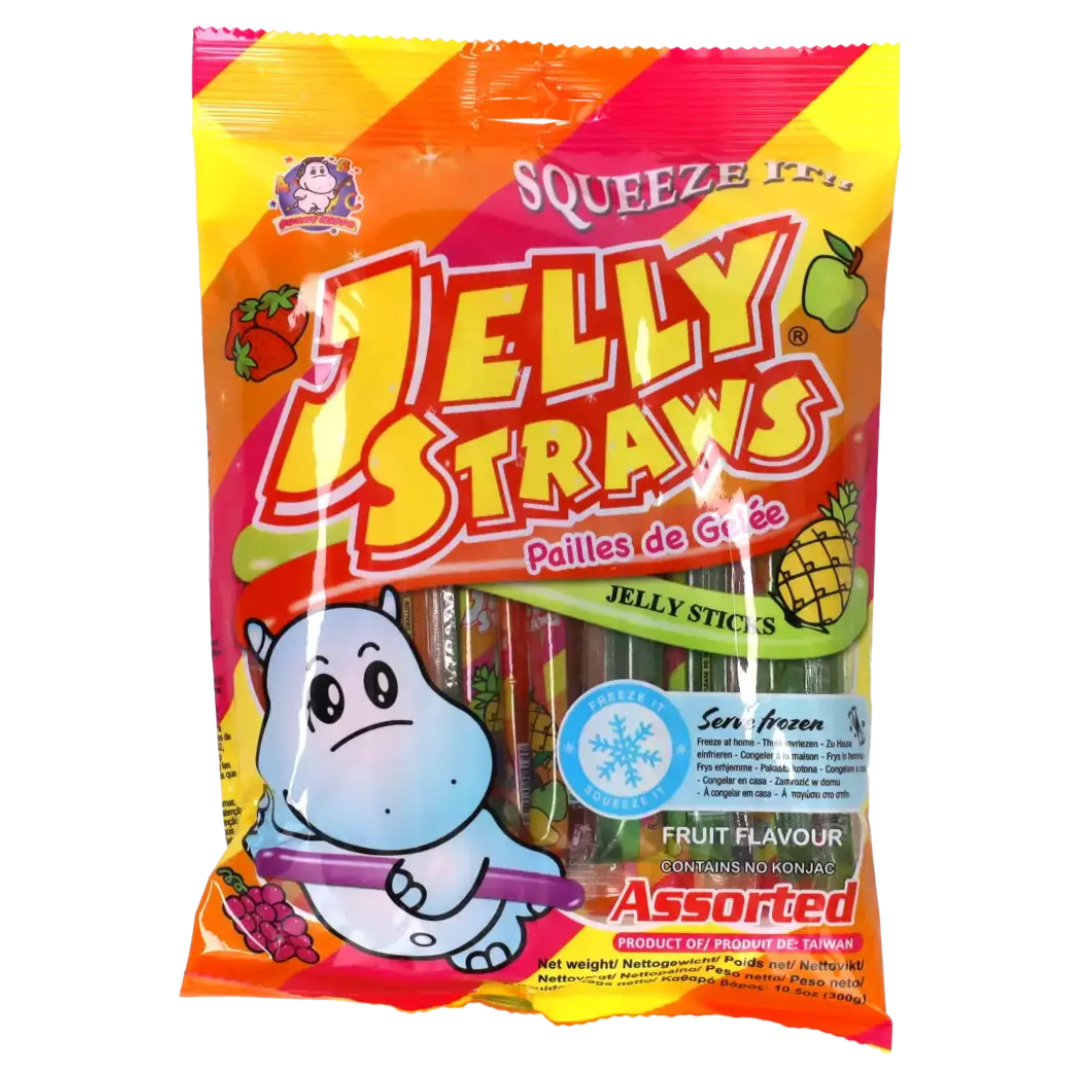 ABC Hippo Jelly Straws Assorted Bag 300g