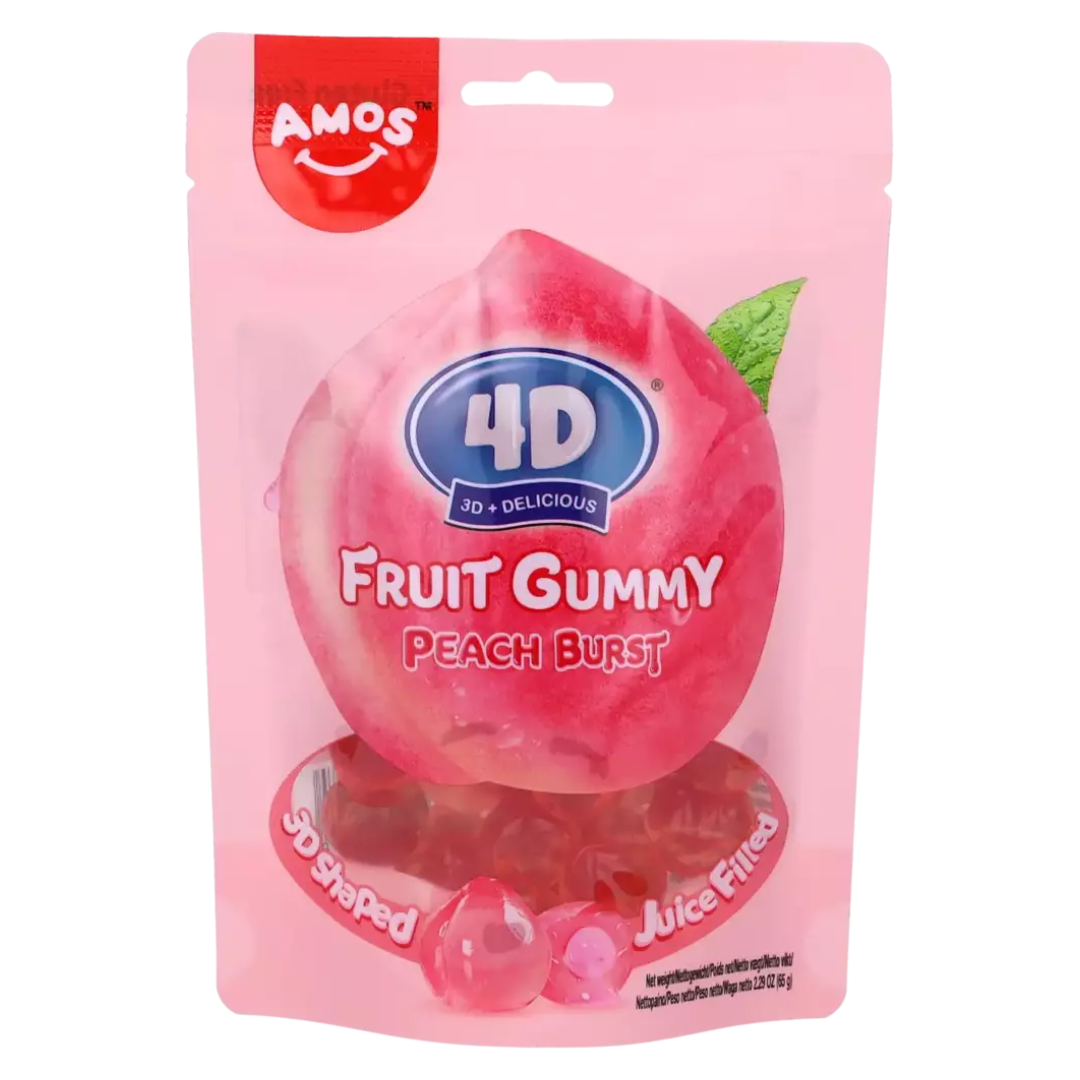 Amos - 4D Fruit Gummy Peach 65g