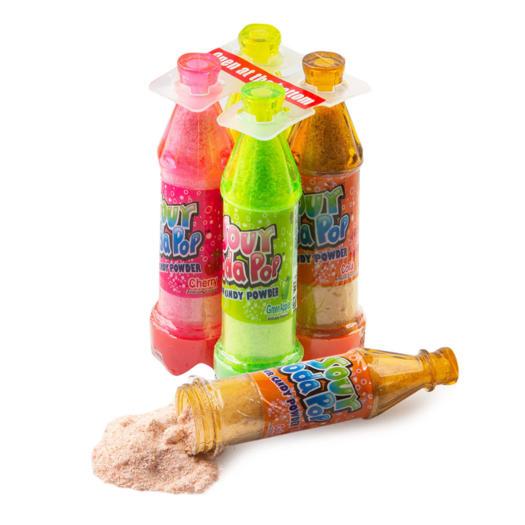 Sour Soda Pop Powder Candy - 4 bottles