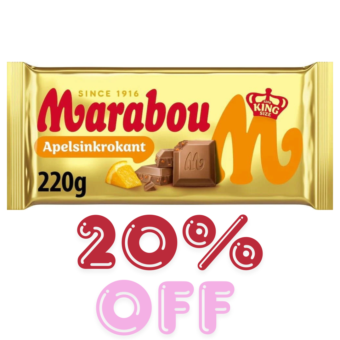 SPECIAL - Marabou King Size Bar Orange 220G 20% OFF