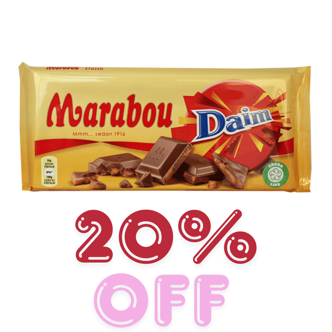 JANUARY SALE - Marabou Daim Bar King Size 220G 20% OFF