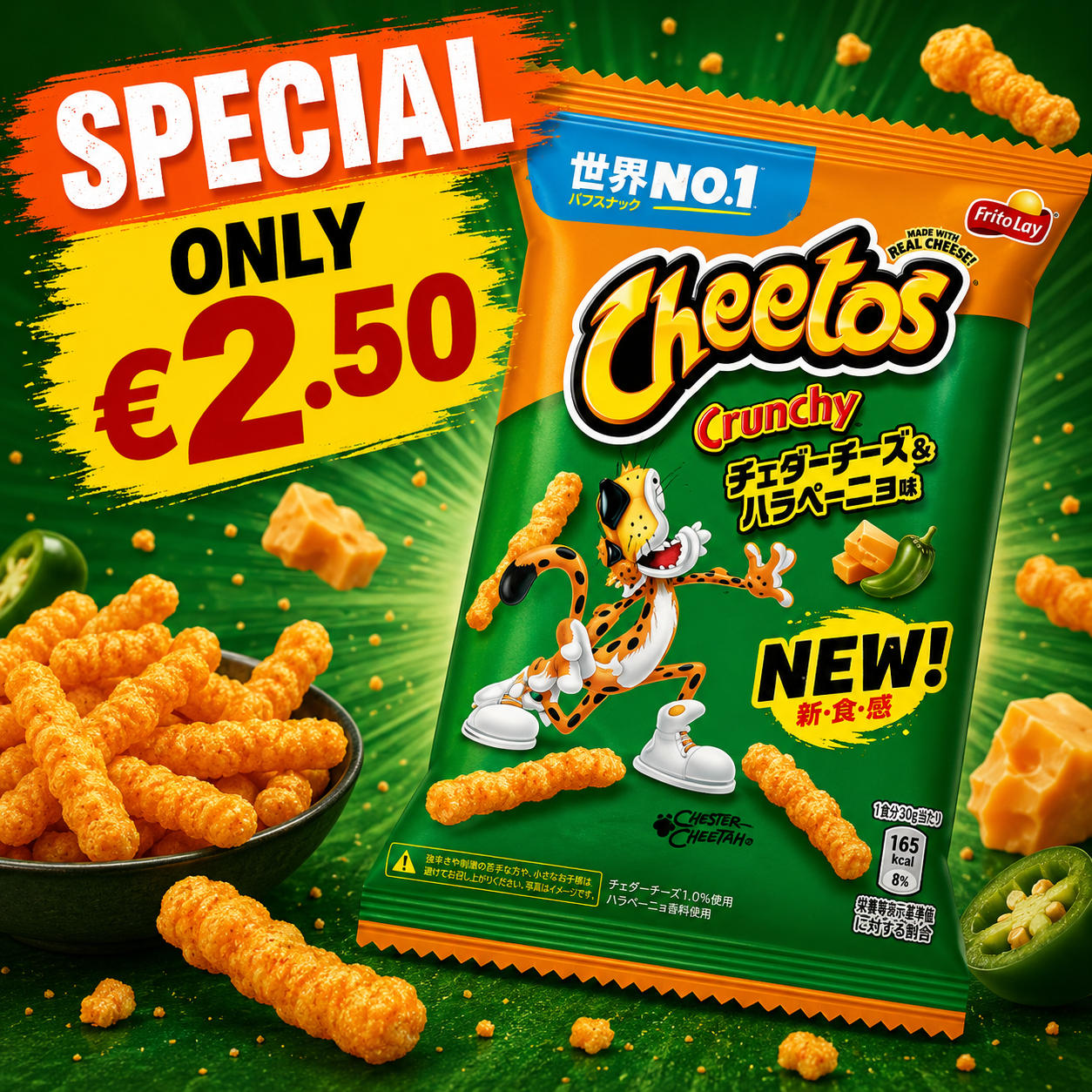 SPECIAL - Cheetos Jalapeno only €2.50!