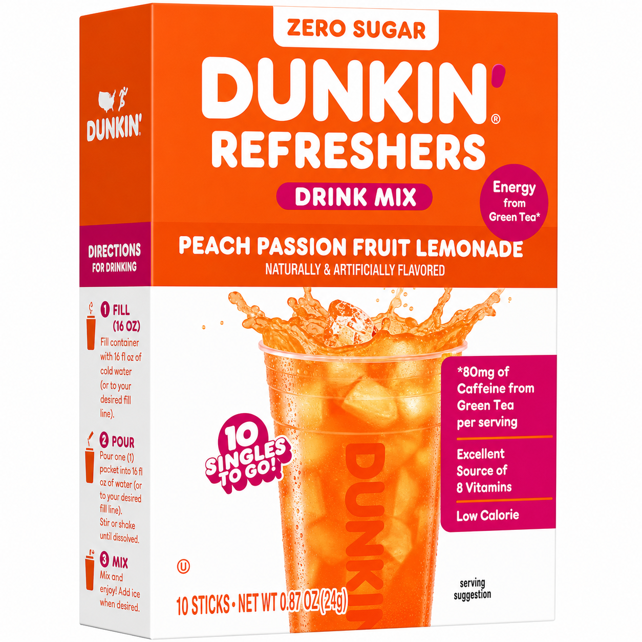 Singles To Go Dunkin Peach Passion Fruit (24g)