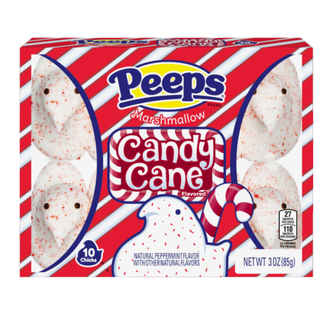 Peeps Candy Cane Marshmallow Chicks 10PK - 3oz (85g)