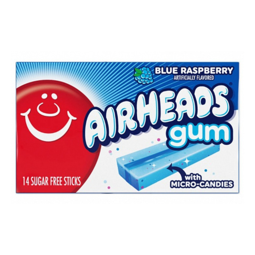 Airheads Sugar Free Gum With Candy Pieces - Blue Raspberry 14 Sticks