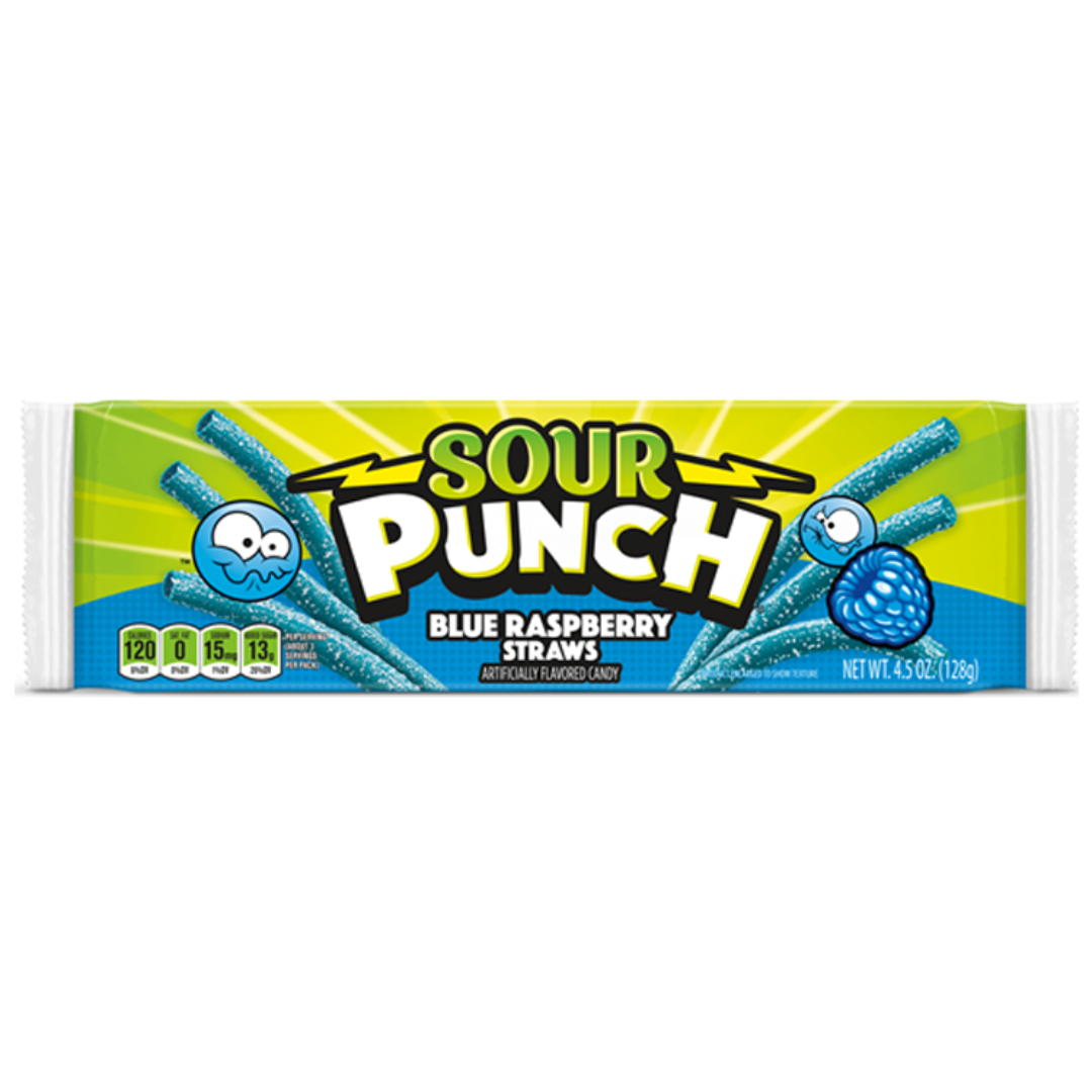 Sour Punch Blue Raspberry Straws 128g