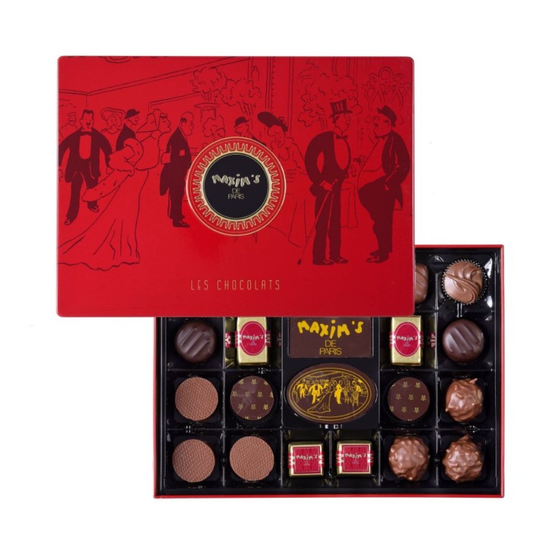 Maxim's Red Tin 22 assorted chocolates "Bonjour Paris"