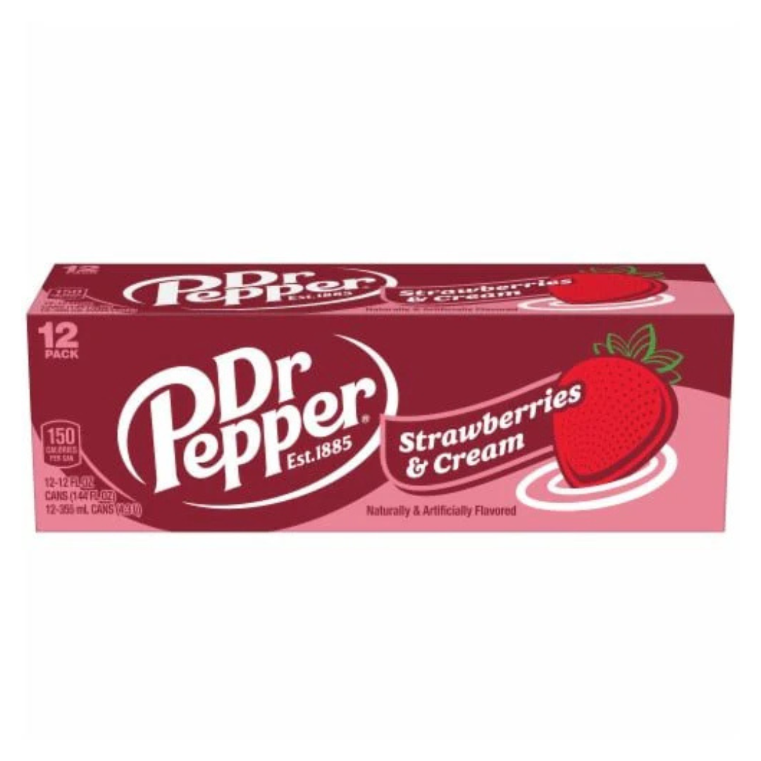 Dr Pepper Strawberries & Cream 12oz (355ml) x 12