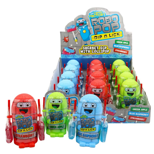 Crazy Candy Factory Robo Pop Dip N Lick 40g - SINGLE UNIT