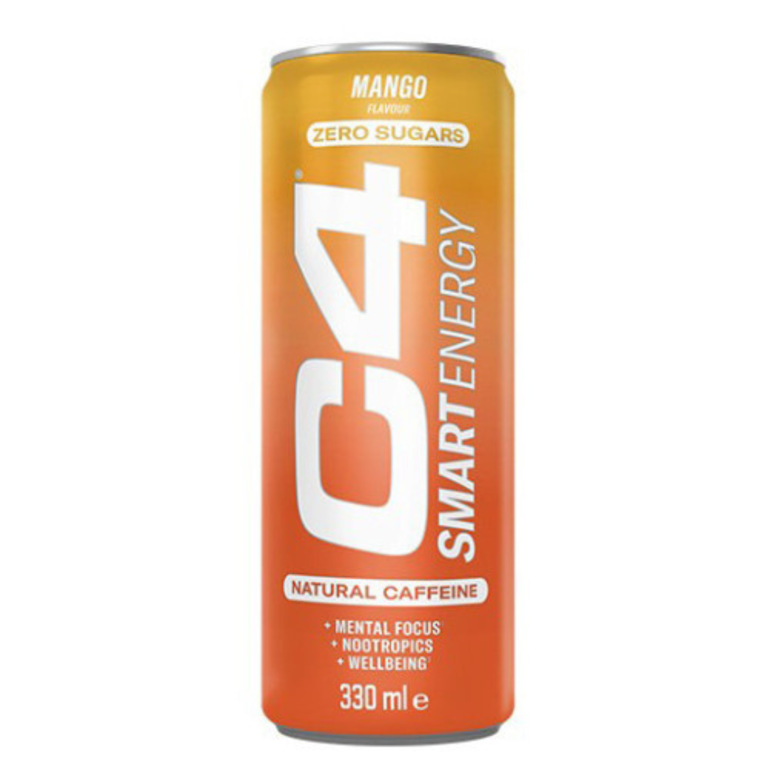 C4 Smart Energy Zero Mango 330ml - Includes 15c DRS Fee