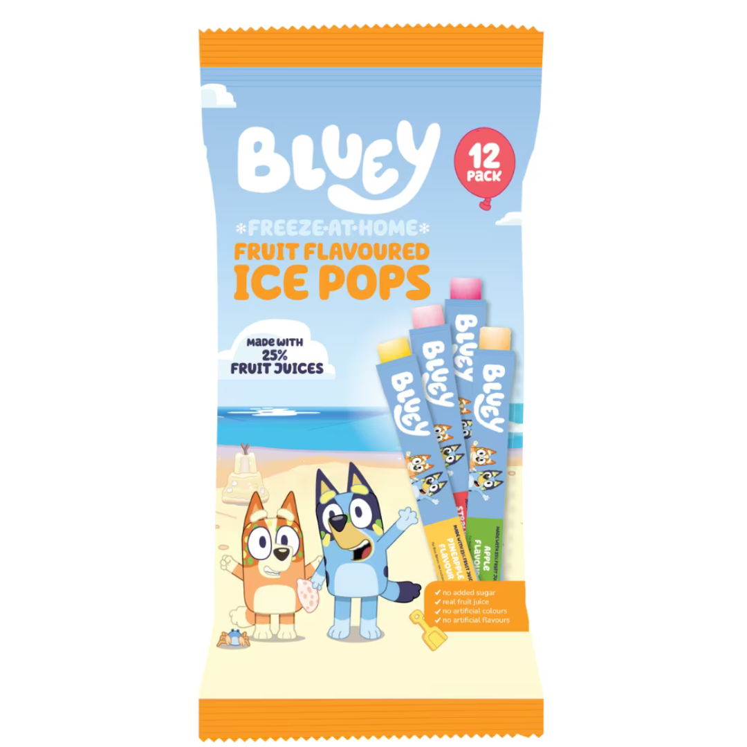 Bluey Fruit Flavoured Ice Pops 12 Pack 540ml