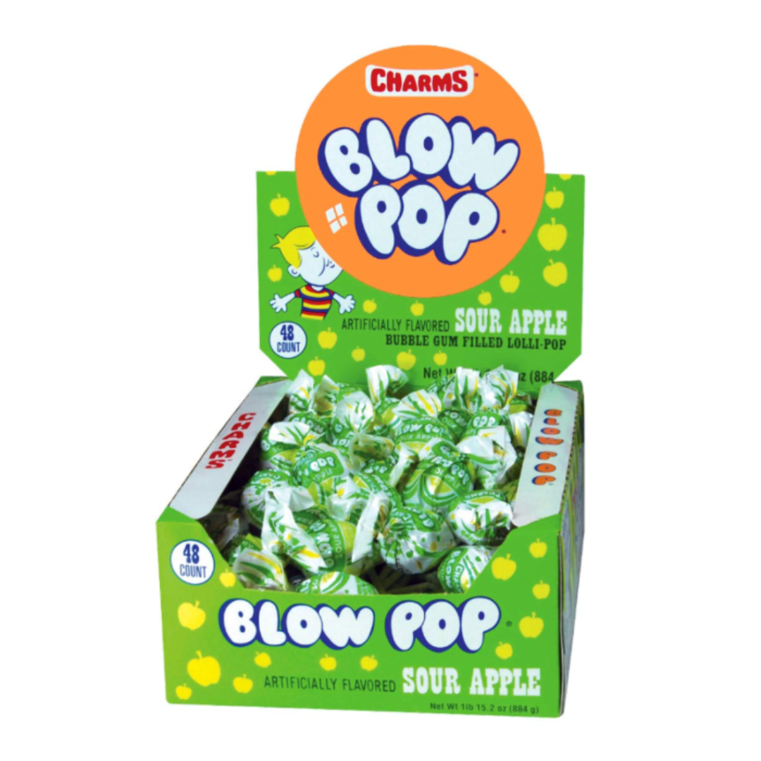 Charms Blow Pops Sour Apple - Single Pop
