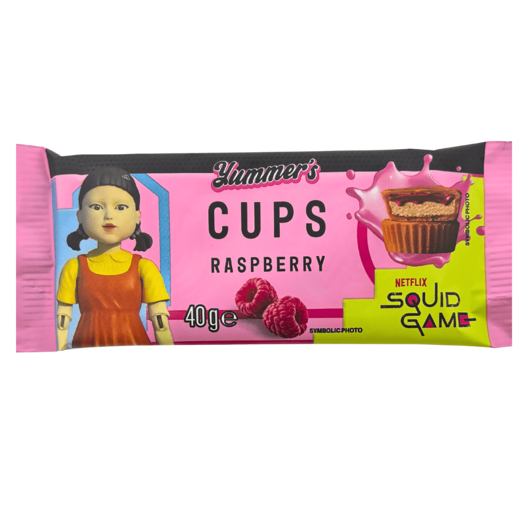 Squid Game Chocolate Cups with Raspberry