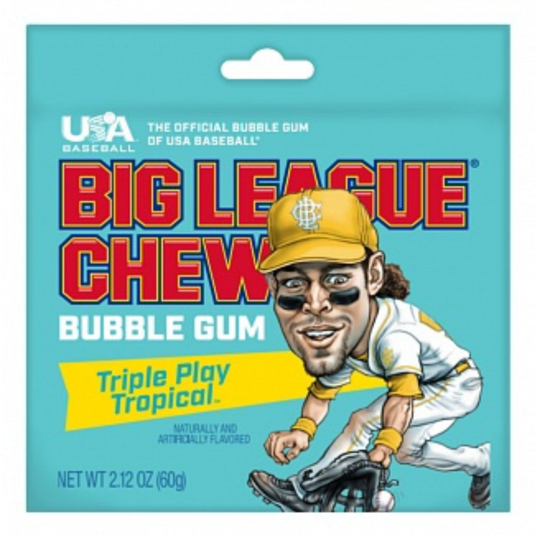 Big League Chew Bubble Gum Triple Play Tropical (60g)