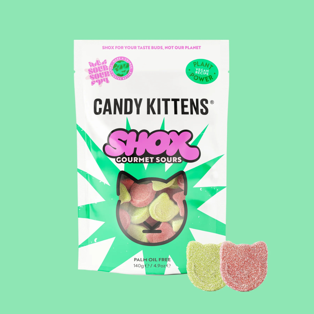 Candy Kittens Shox Strawberry and Apple Sours 140G