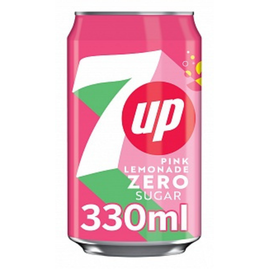 7UP Pink Lemonade Zero 330ml - includes 15c DRS Fee