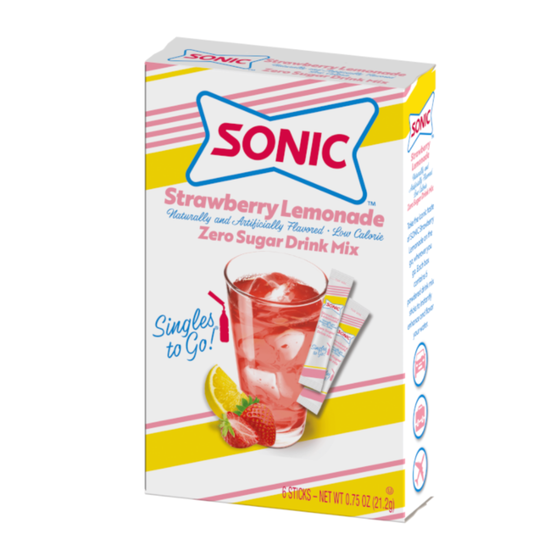 Sonic Zero Sugar Singles to Go Strawberry Lemonade