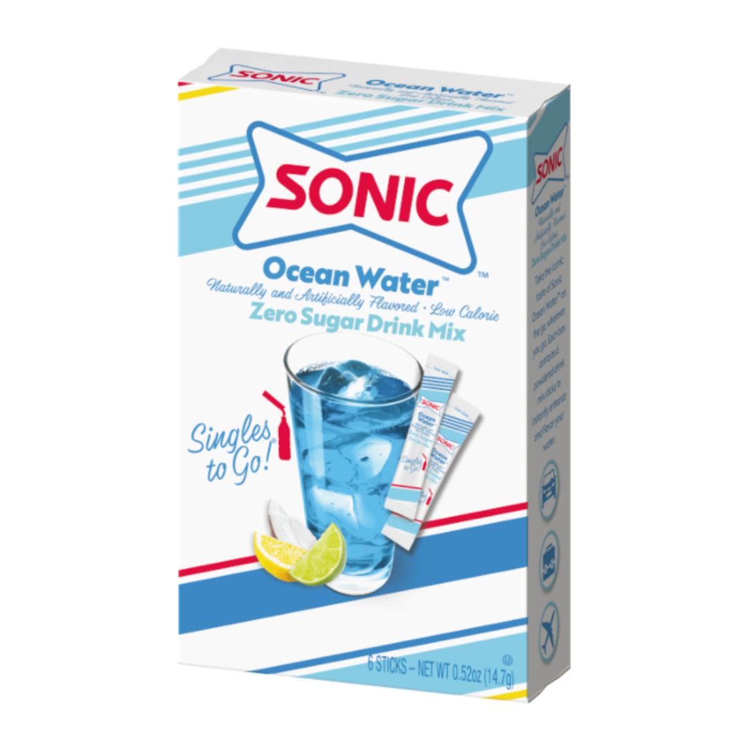Sonic Zero Sugar Singles to Go Ocean Water