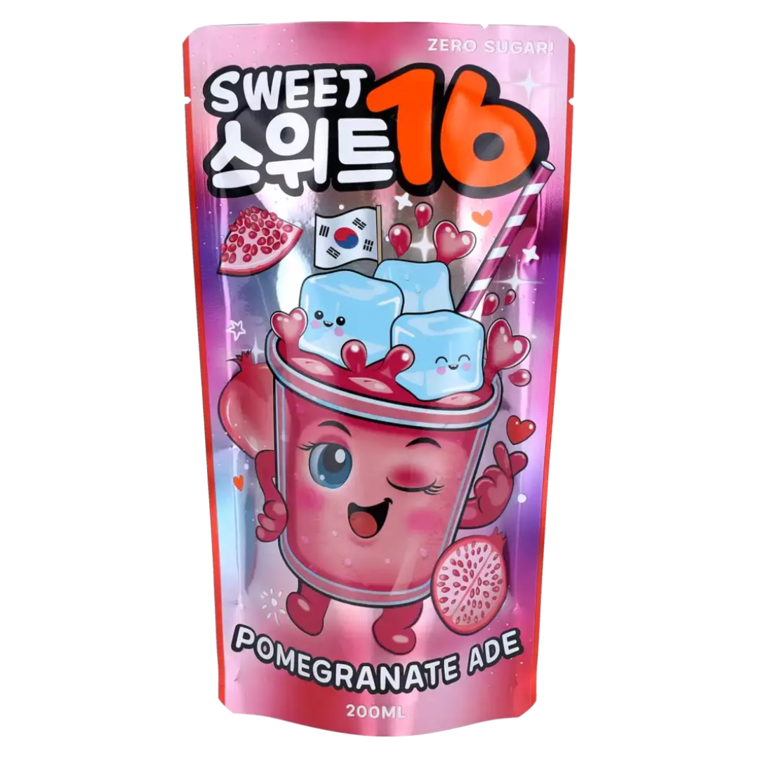 Sweet16 - Pomegranate Ade Zero Sugar 200ml – candylandgalway Sweet16 - Pomegranate Ade Zero Sugar 200ml – candylandgalway