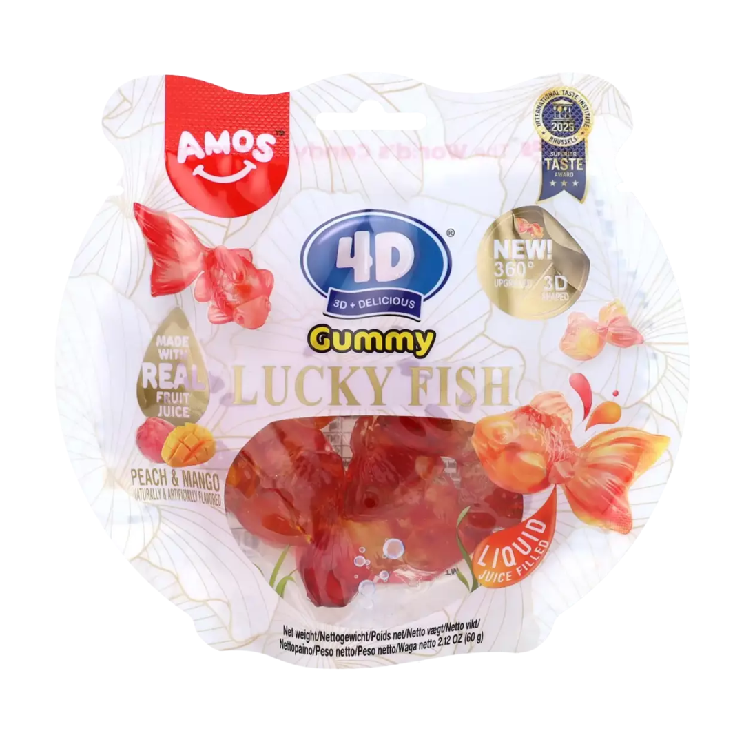 Amos - 4D Gummy Goldfish Peach Mango 60g