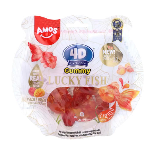 Amos - 4D Gummy Goldfish Peach Mango 60g