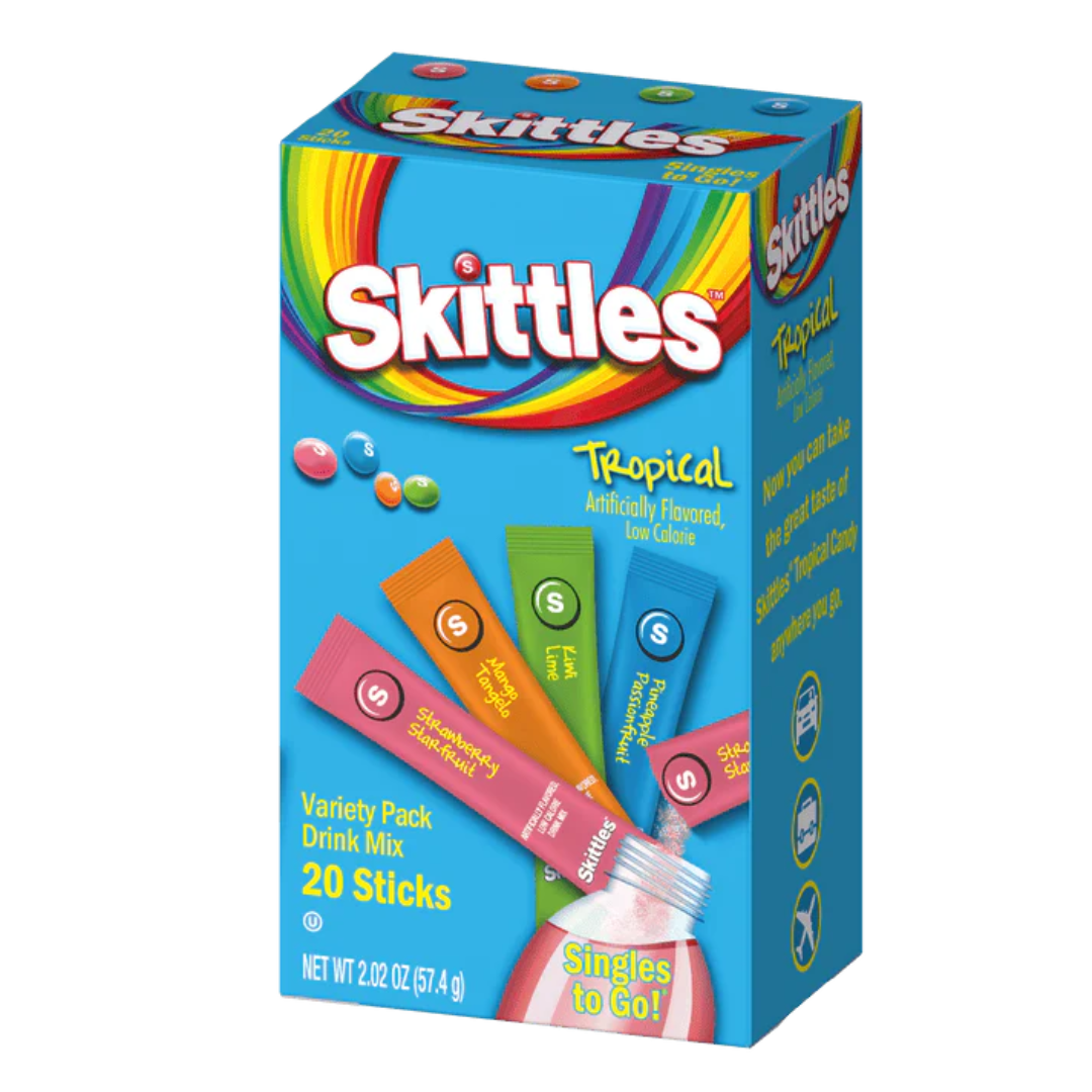 Skittles Singles To Go Tropical Mix 20 Pack