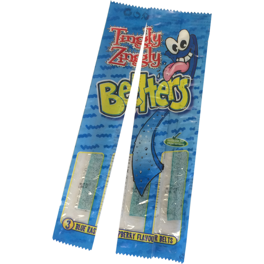 Tingly Zingly Belters Blue Raspberry 30g (3 Belts)