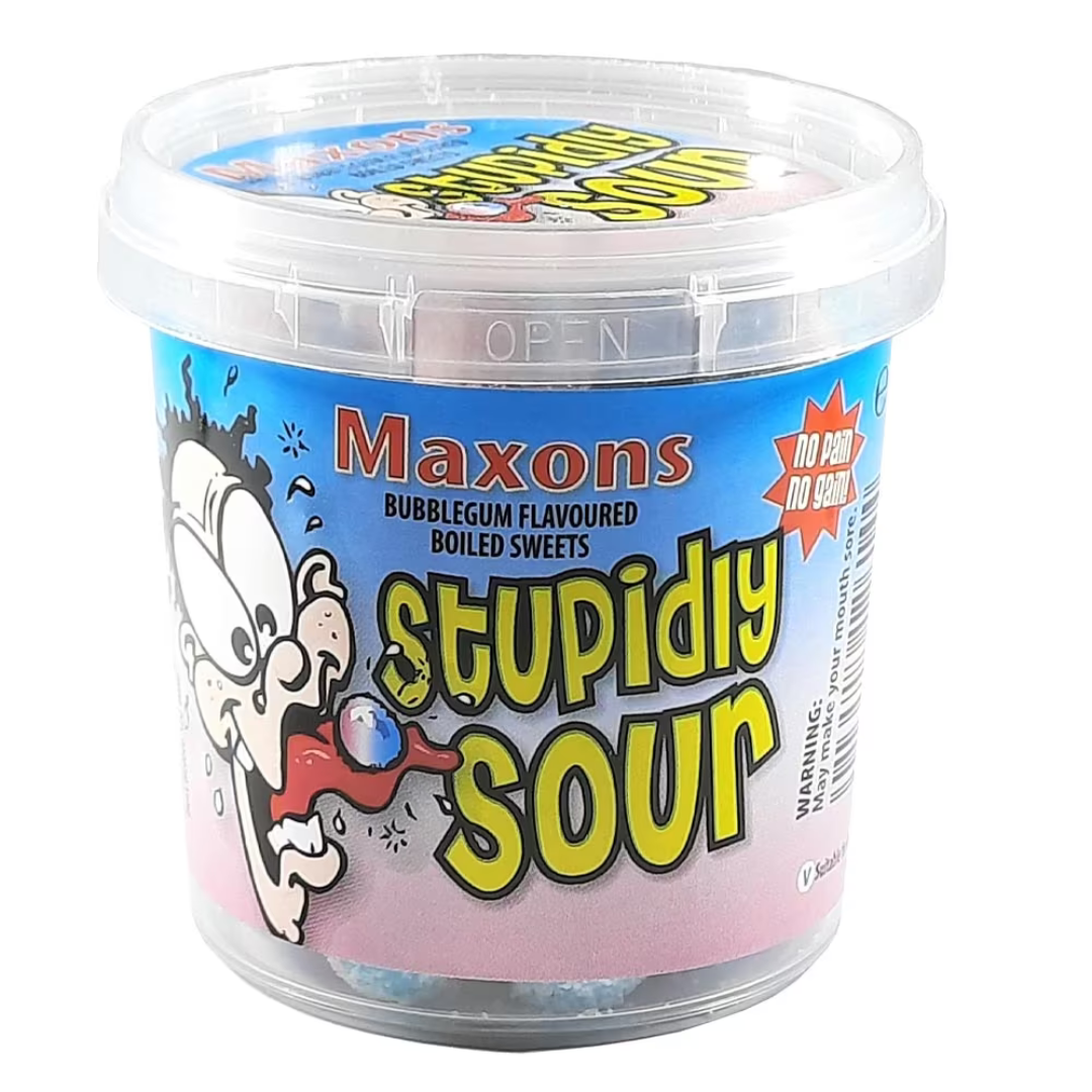 Maxons Stupidly Sour Bubblegum Flavour Boiled Sweets 100g