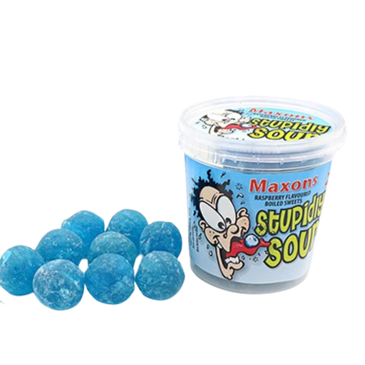 Maxon's Stupidly Sour Raspberry Sweets Tub 75g