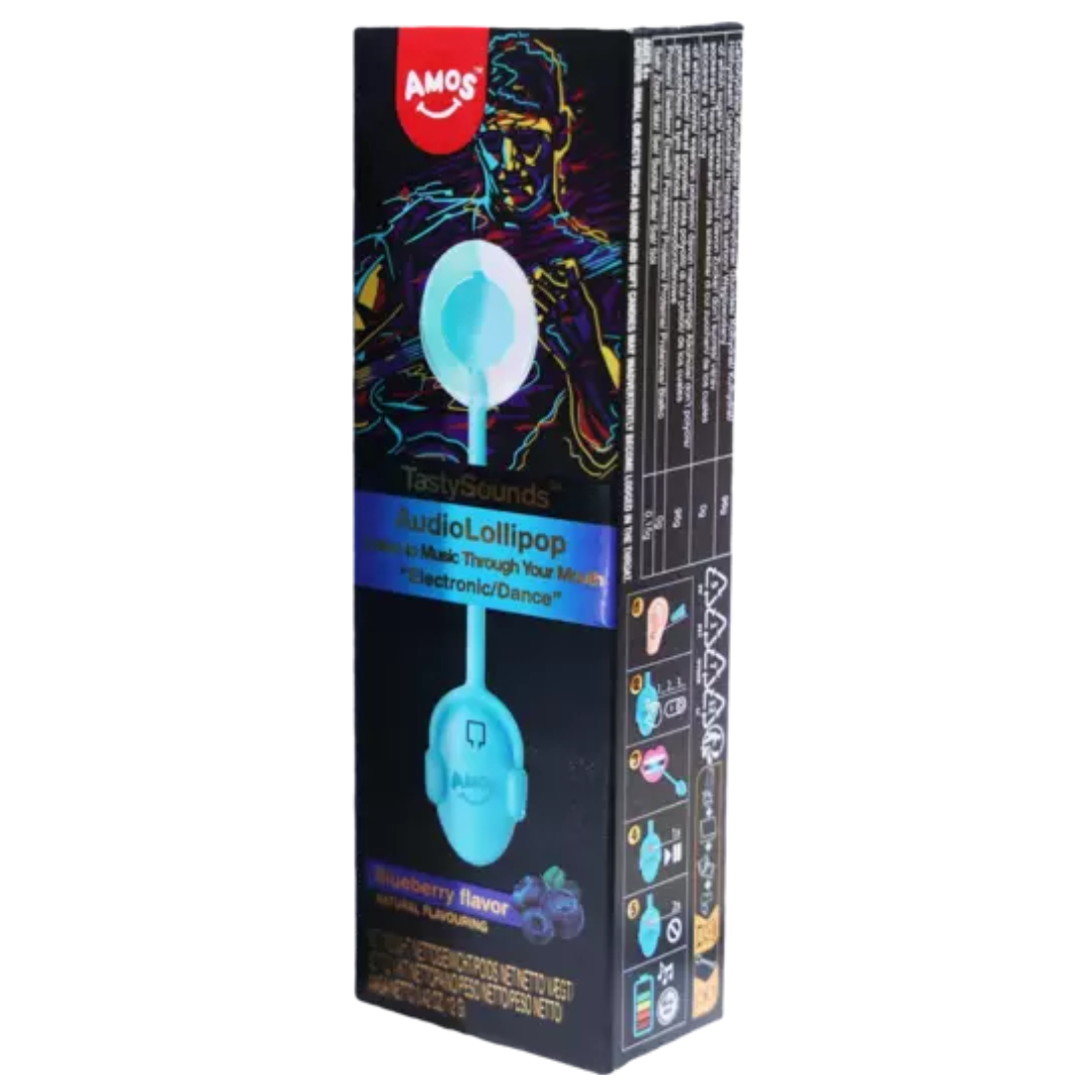 Amos Tasty Sounds Music Lollipop - Blueberry - Rock Music