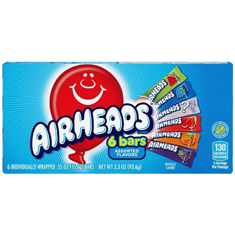 Airheads Bars Assorted 6 Pack Theatre Box (94g)
