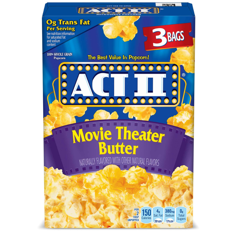 Act II Popcorn Movie Theater Butter 2.75oz (78g) 3pk