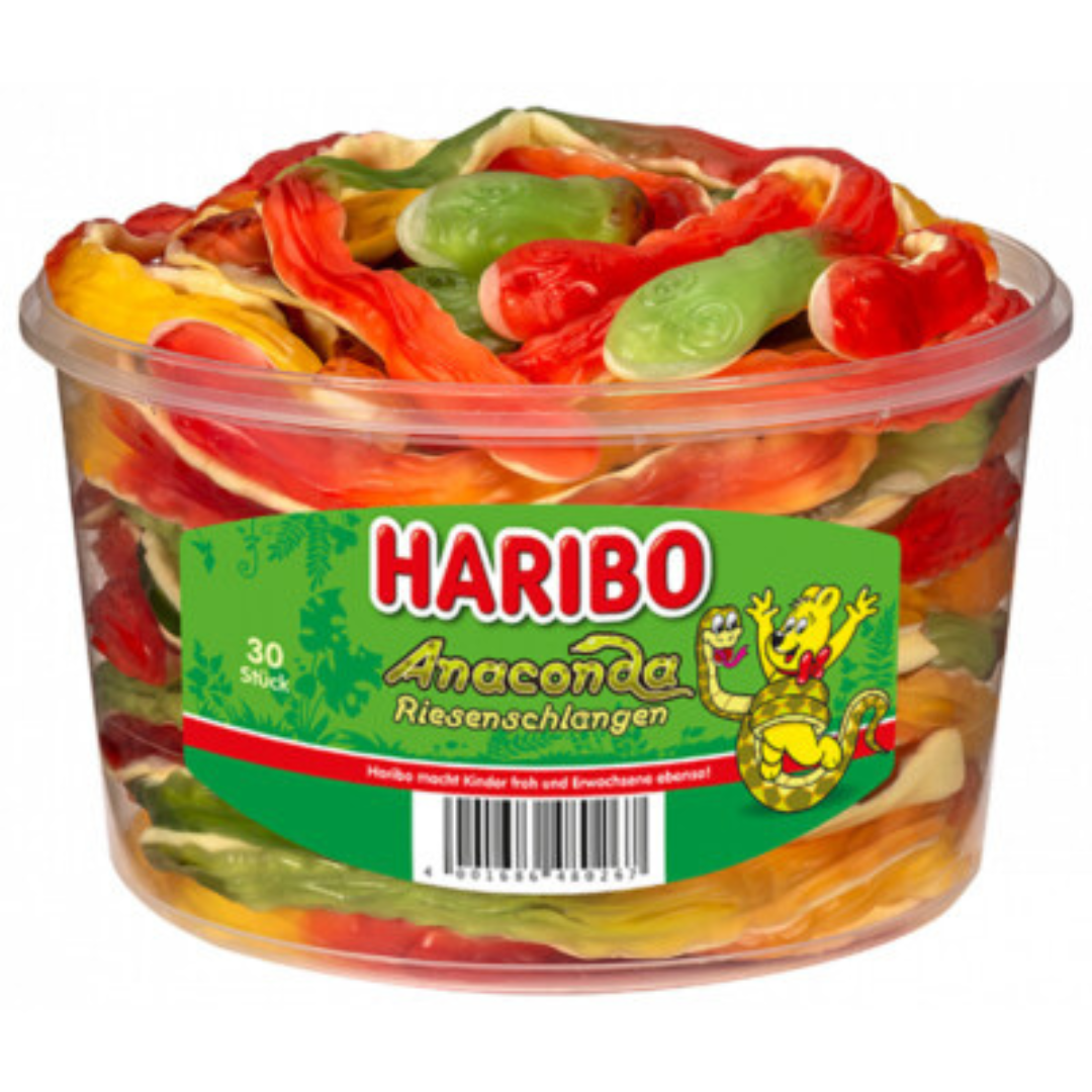 Haribo Anaconda Giant 1200G Tub (30 Pieces)