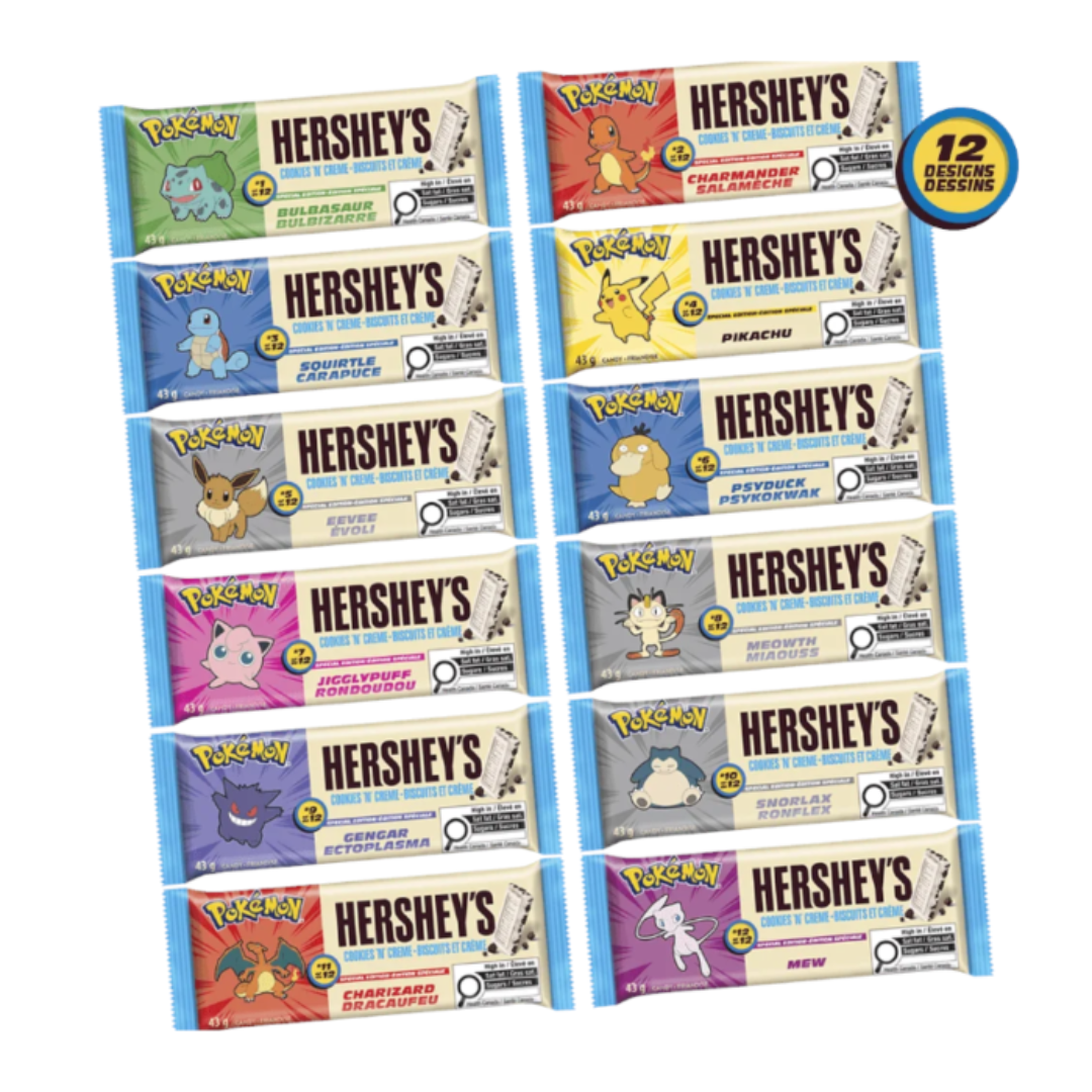 SINGLE BAR - Hershey's Special Edition Pokemon Cookies n Crème Bar 43g - SINGLE BAR