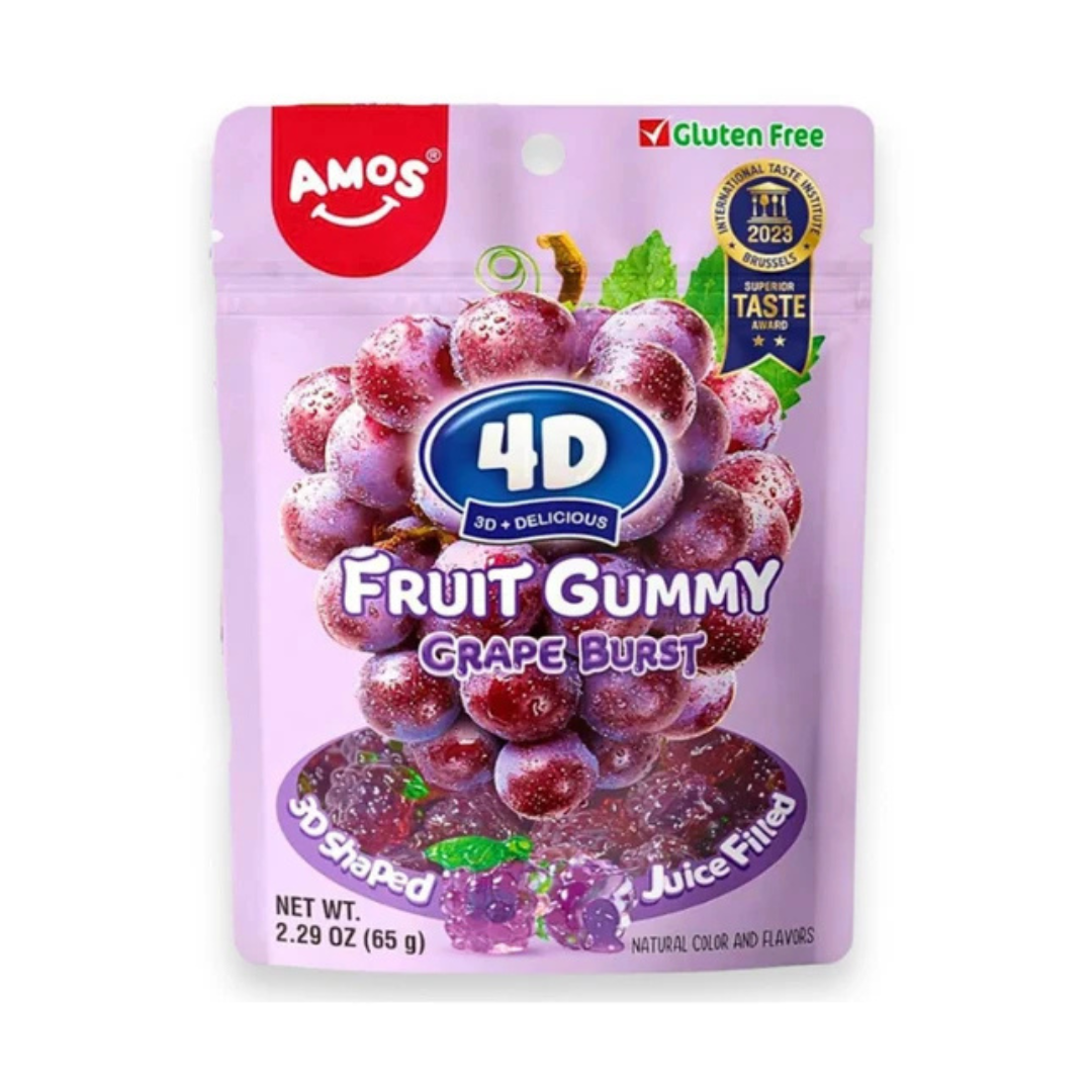 Amos 4D Juicy Burst Grape Fruit Gummy (65 g)