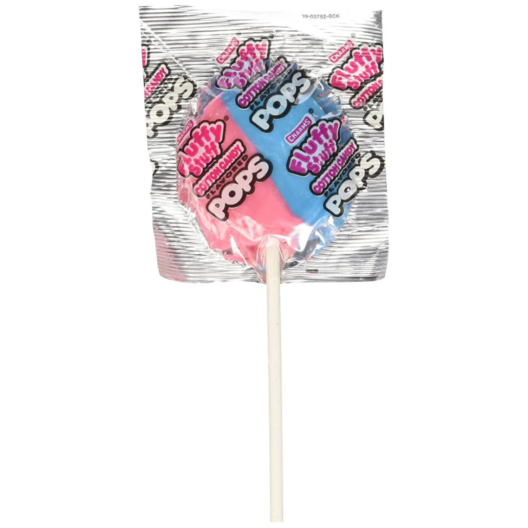 Charms Fluffy Stuff Cotton Candy Lollipops 17g - SINGLE
