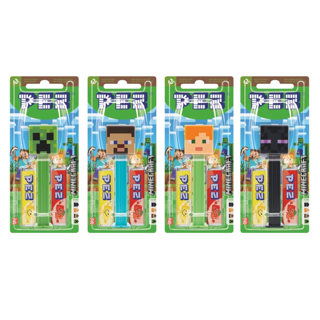 PEZ Minecraft 1+2 Dispenser & Candy 17g - Single unit at random