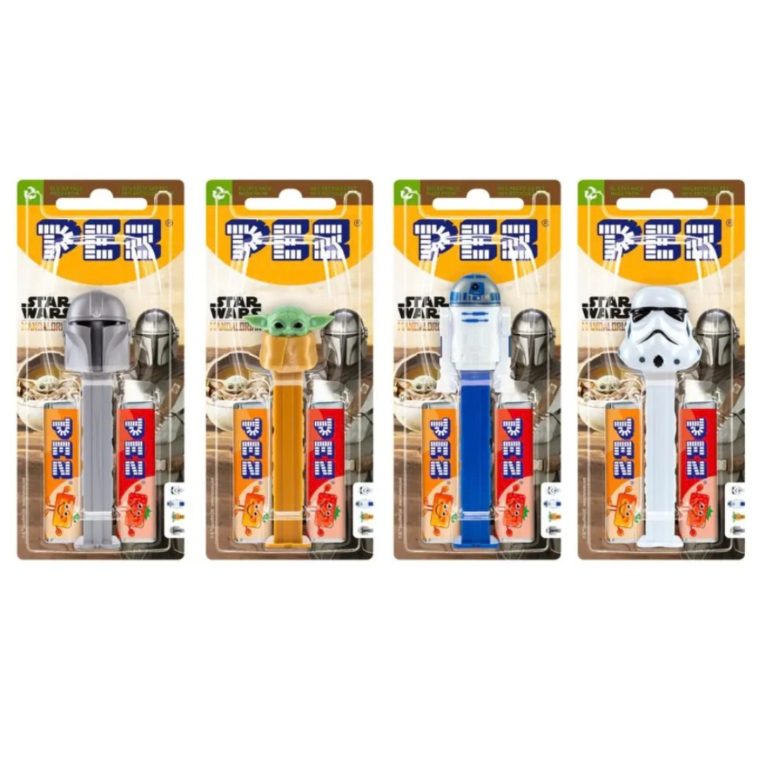 PEZ Mandalorian 1+2 Dispenser & Candy 17g - Single unit at random