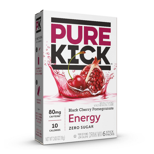 Pure Kick Energy Drink Mix 6 pack - Black Cherry Pomegranate (Singles To Go)