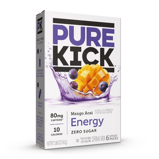 Pure Kick Energy Drink Mix 6 pack - Mango Acai (Singles To Go)