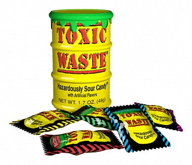 Toxic Waste Yellow Sour Candy Drum
